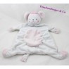 Doudou flat mouse KIMBALOO pink and white knot pink La Halle 40 cm