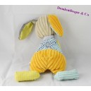 Doudou lapin HISTOIRE D'OURS Bric à brac jaune 33 cm