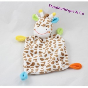 Doudou jirafa bebé CLUB C & A plano esquinas multicolor 26 cm