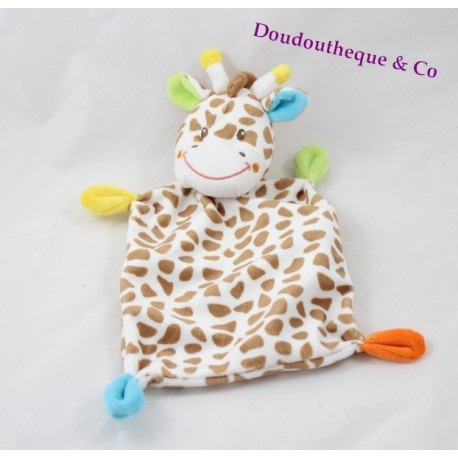 Doudou giraffe flat BABY CLUB C & A corners multicolored 26 cm
