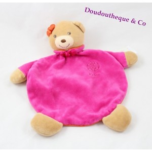 Bär, die flache Doudou KALOO chinesische Zeichen rosa orange 25 cm