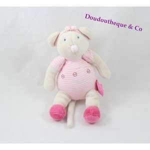 Doudou mouse Lila MOULIN ROTY Lila and Patachon pink bell 18 cm