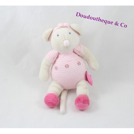 Doudou Maus Lila MOULIN ROTY Lila und Patachon rosa Glocke 18 cm