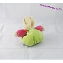 Doudou boule lapin KALOO éléphant rose et vert 18 cm