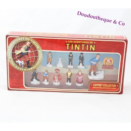 Coffret collector fèves Tintin 11 fèves en porcelaine dont 1 géante