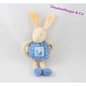 Plush rattle Bunny MOULIN ROTY Lise and Lulu blue 18 cm