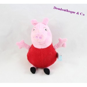 Peluche Peppa Pig PLAY BY PLAY cochon rose robe rouge 27 cm
