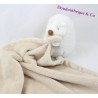 Doudou mouchoir hérisson PRIMARK EARLY DAYS blanc marron 44 cm