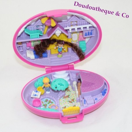 Box Polly Pocket BLUEBIRD oval pink horse Pony parade 2 characters