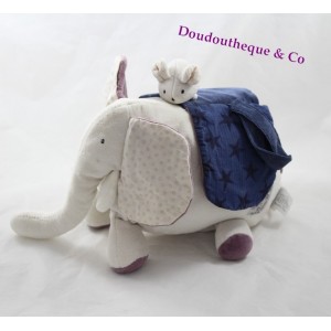 Peluche d'activités éléphant MOULIN ROTY Aimé et Céleste 32 cm