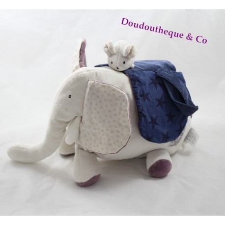 Peluche d'activités éléphant MOULIN ROTY Aimé et Céleste 32 cm