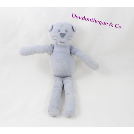 Doudou plat Souris BOUT'CHOU blanche rose fushia