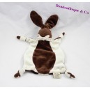 Doudou rabbit flat the small Mary Brown white bandana 22 cm