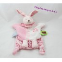 Doudou lapin marionnette plat bleu tatoo fleurs Doudou et Compagnie