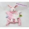 Doudou lapin marionnette plat bleu tatoo fleurs Doudou et Compagnie