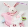 Doudou lapin marionnette plat bleu tatoo fleurs Doudou et Compagnie