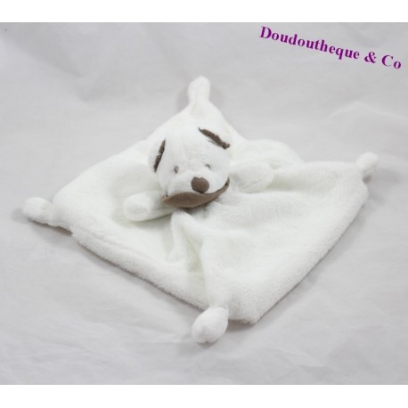 Doudou plat ours SIMBA TOYS blanc foulard marron 24 cm