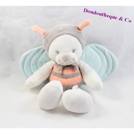 Peluche Elephant NATTOU gris orange bleu Bubbles 17 cm grelot Peluche Elephant NATTOU gris orange bleu Bubbles 17 cm grelot