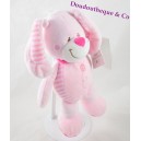 Peluche doudou Lapin rose coccinelle Nicotoy