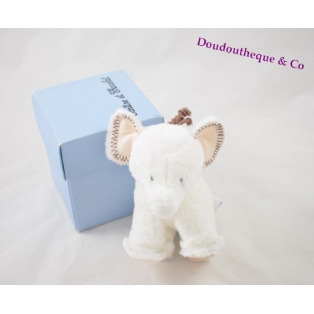 Peluche doudou Elephant TARTINE ET CHOCOLAT 12 cm Ferdinand écru