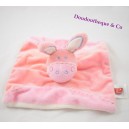 Doudou plat ane, cheval TEX BABY rose 19x19cm