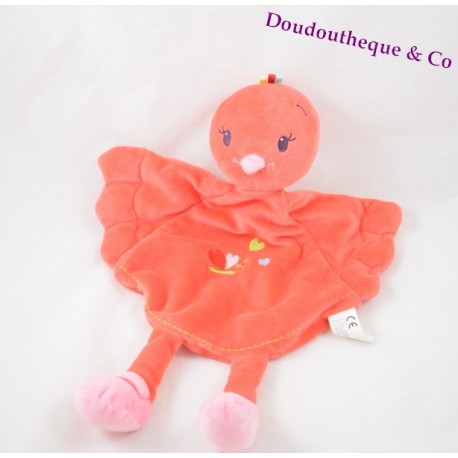 Doudou flacher Vogel NICOTOY Schmetterlingsherz 35 cm