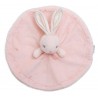 Peluche de conejo KALOO rosa redondo Perla bordado costuras gris 26 cm