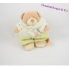 Doudou bear NICOTOY disguised as green rabbit rabbit embroidered 20 cm