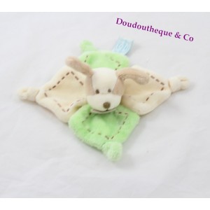 Mini baby comforter flat dog boy DOUDOU ET COMPAGNIE green