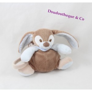 Doudou plat Biche Rosy Faon NATTOU Emil et Rosy rose attache tétine