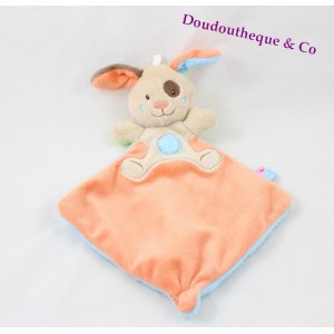 Plüschtier Hund SUCRE d'orge orange blau weiß braun Kokarde 25 cm