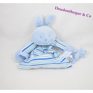 Doudou lapin bleu PREMAMAN bruit papier grelot bébé ours