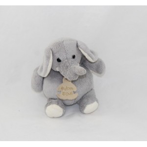 Doudou éléphant HISTOIRE D'OURS gris 25 cm