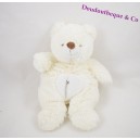 Peluche doudou Ours BABY NAT croix blanc 25 cm