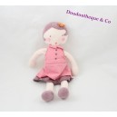 Doudou poupée fille MARESE rose prune 28 cm