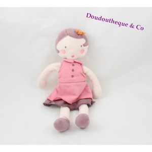 Doudou poupée Fille rose prune MARESE 28cm