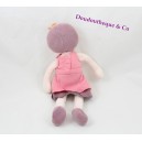 Doudou poupée fille MARESE rose prune 28 cm