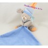 Doudou handkerchief dog BABY NAT' Luminescent blue orange star 23 cm