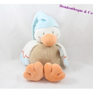 Peluche canard NATTOU Les Z'amis marron bleu 30 cm