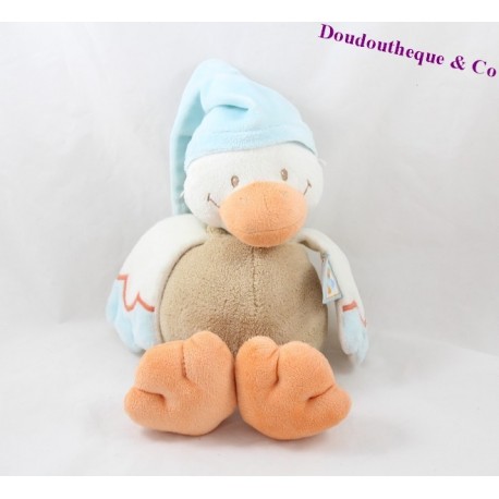Peluche canard NATTOU Les Z'amis marron bleu 30 cm Peluche canard NATTOU Les Z'amis marron bleu 30 cm