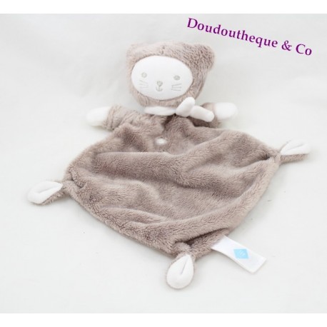 Doudou plat chat TEX jaune 26x21cm Doudou plat chat TEX jaune 26x21cm