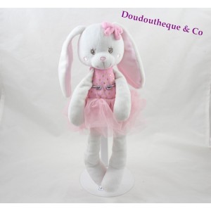 Doudou rabbit TEX pink tutu star Carrefour 33 cm