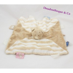 Nouky bear flat comforter NOUKIE'S cotillons birthday puppet beige 27 cm