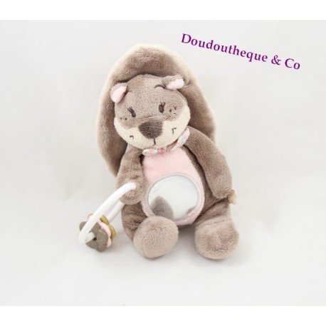 Doudou squirrel NOUKIE Léontine awakening ' S Oscarine and Léontine pink Brown mirror