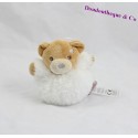 Mini doudou ours boule de Noel KALOO fourrure Fur blanc étoile gris 11 cm