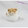 Mini doudou ours boule de Noel KALOO fourrure Fur blanc étoile gris 11 cm