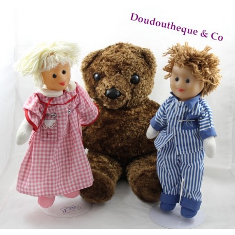 Peluches Bonne nuit les petits CAPRICE Nicolas, Pimprenelle et Nounours