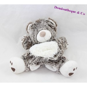 Doudou oso de muñeco bebé TEX gris cruce blanco 24 cm