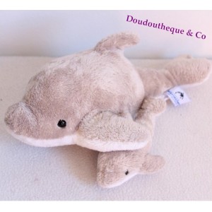 Plüschmarine marineland grau und baby 30 cm