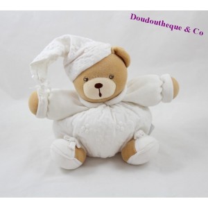 Doudou boule ours KALOO Dragée blanc broderie boules 14 cm